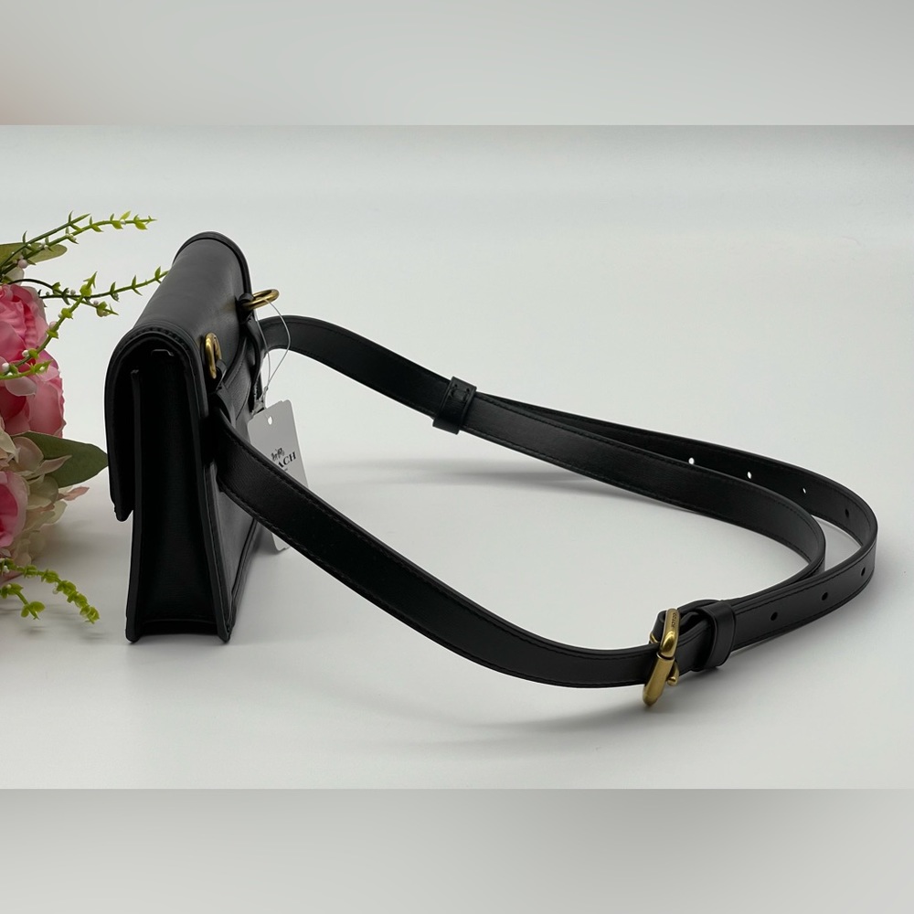 🎊Last One In Stock🎊Coach Small Black Calf Leather Belt Bag - Picture 11 of 16